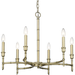 Cambay 6 Light 25 inch White Gold Chandelier Ceiling Light